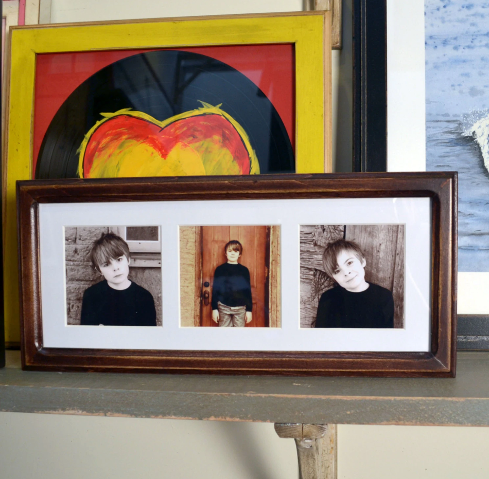6x15" frame in 1x1 Double Cove style - Holds (3) 4x4" Photos - Choose your color - FREE SHIPPING!