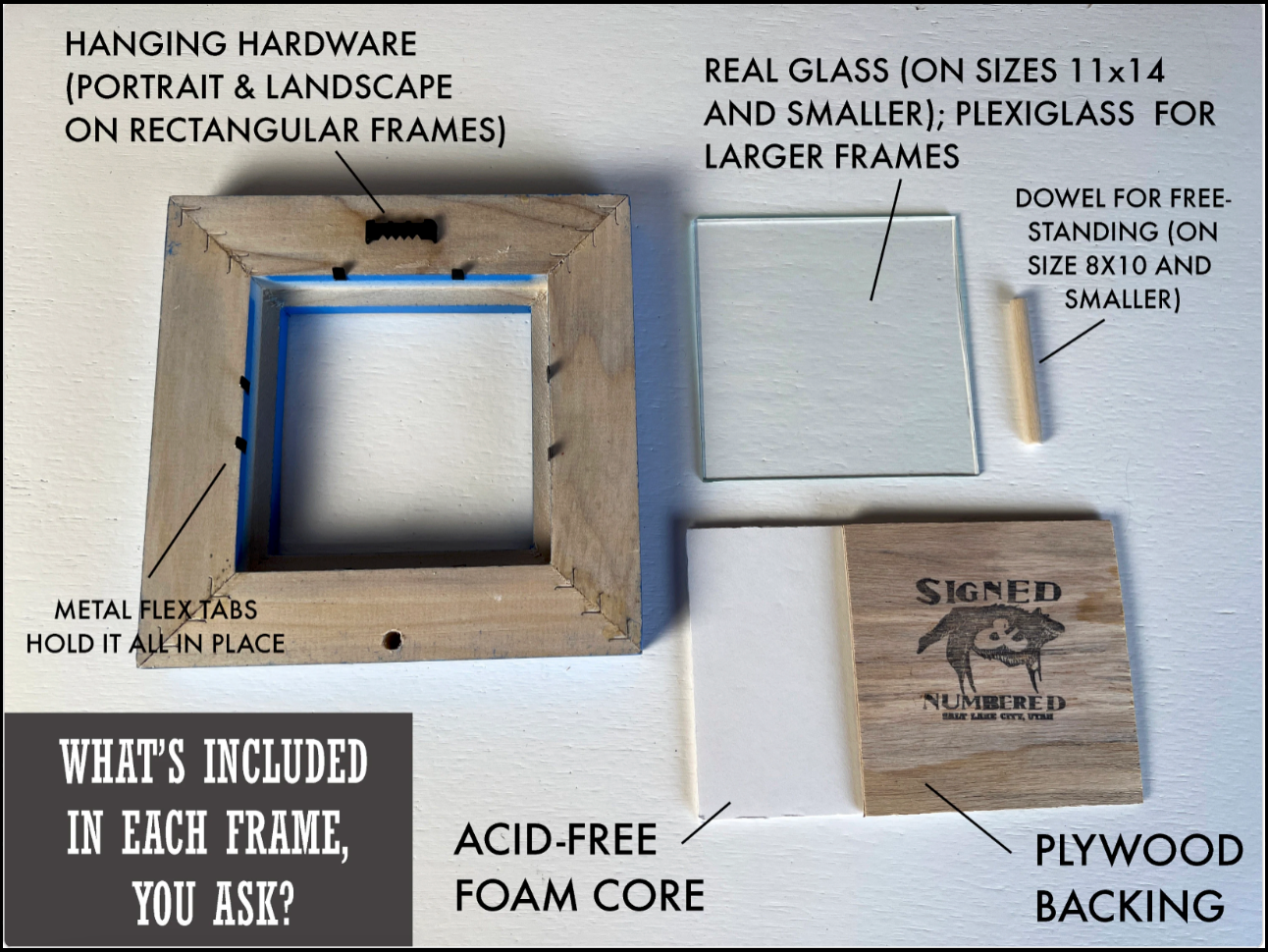 5x10" frame in Deep Bones style - Choose your color - FREE SHIPPING