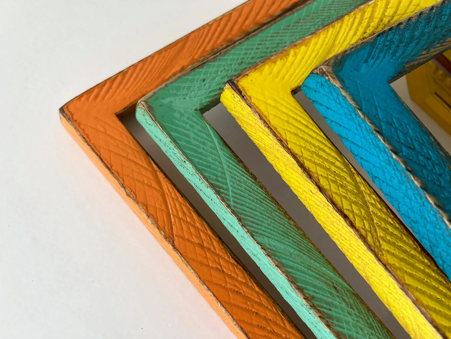 4x5" frame in 1x1 Roughsawn style - Choose your color - FREE SHIPPING