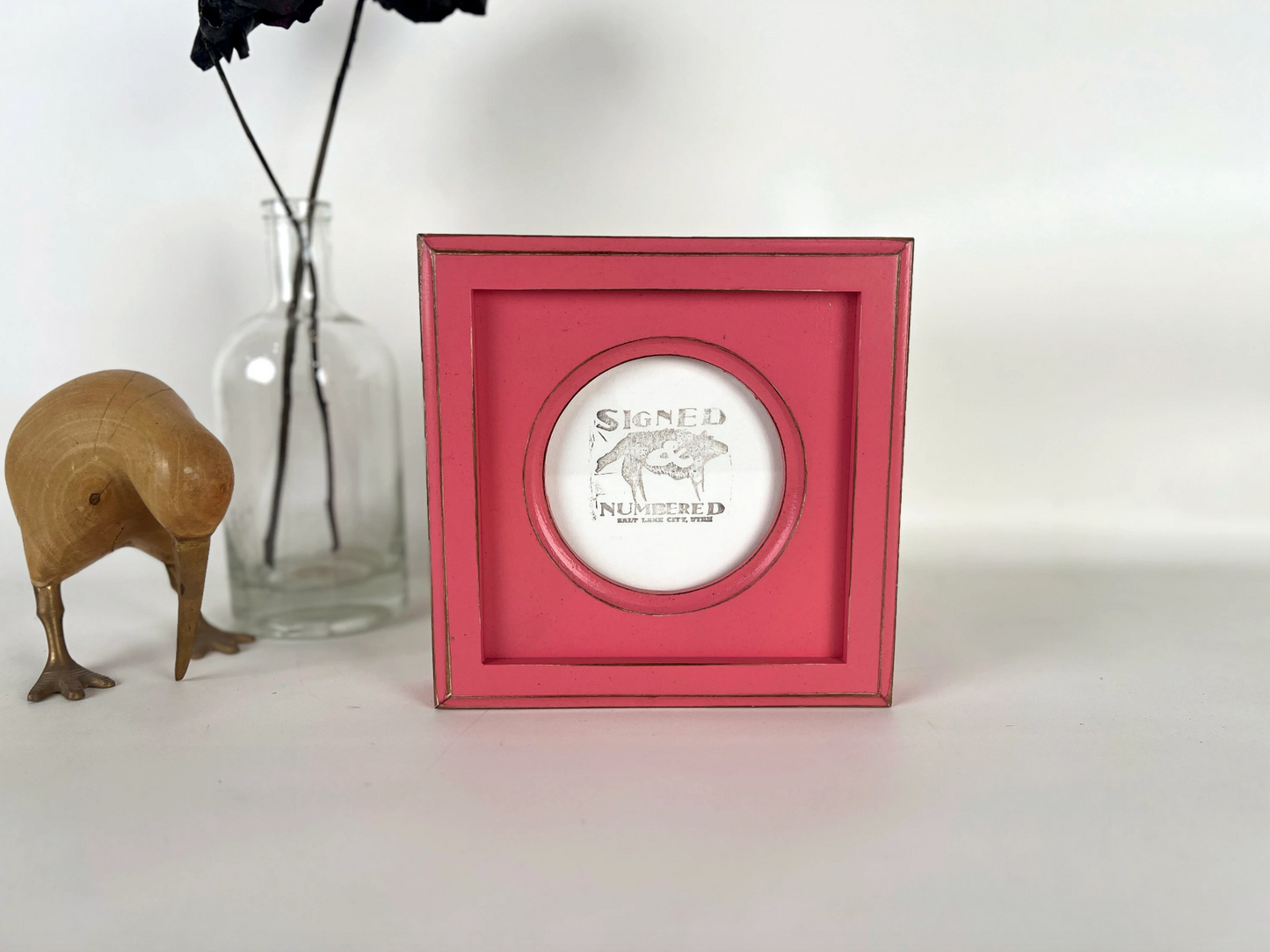 4x4" frame in Circle with Outside Cove Build Up style - Choose your color - FREE SHIPPING