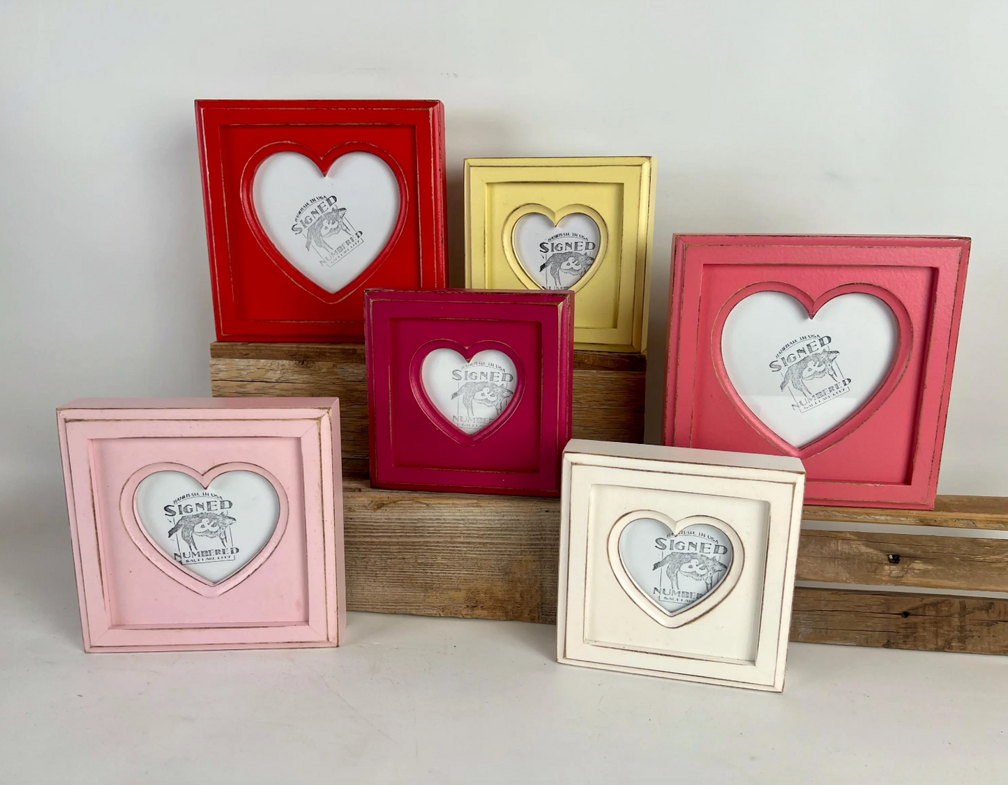 3x3" frame in Heart with Outside Cove Build Up style - Choose your color - FREE SHIPPING