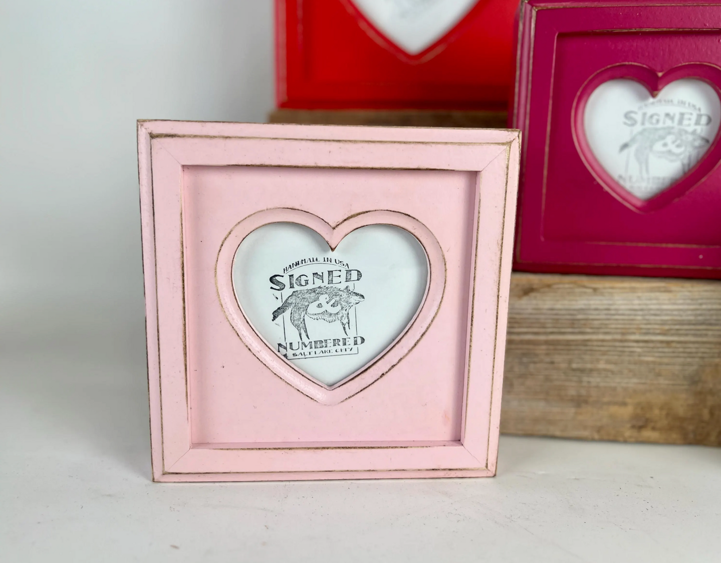 3x3" frame in Heart with Outside Cove Build Up style - Choose your color - FREE SHIPPING