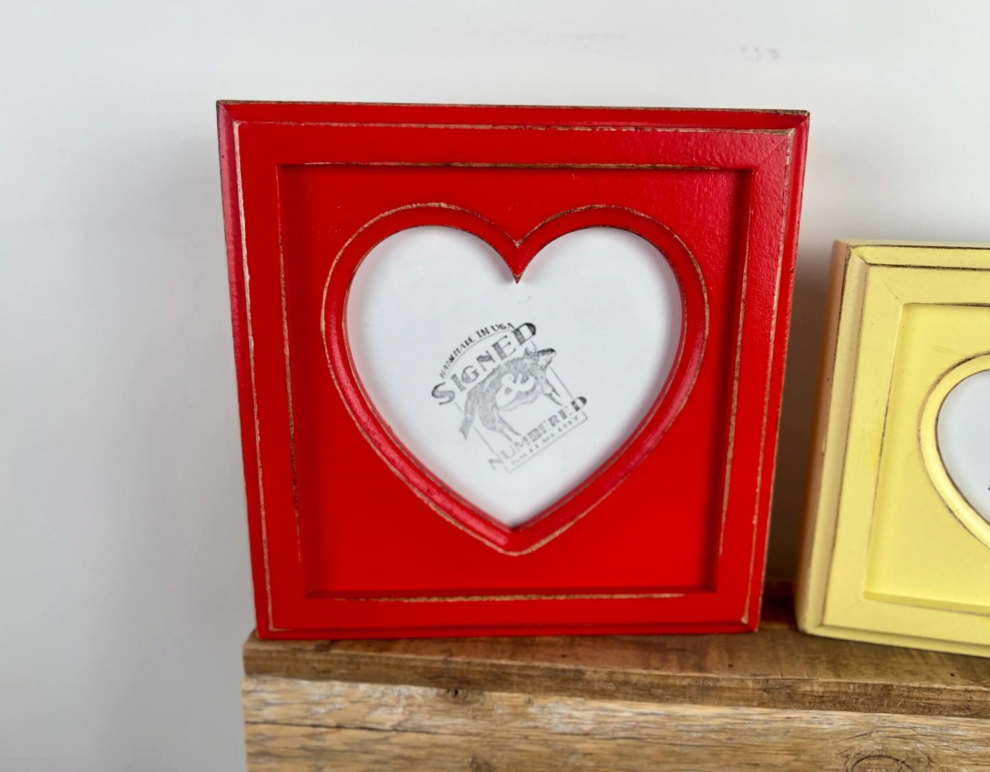 3x3" frame in Heart with Outside Cove Build Up style - Choose your color - FREE SHIPPING