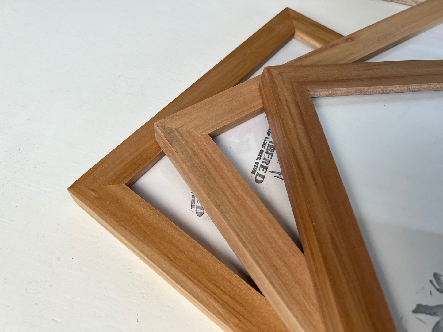 1x1 Flat frame style in Solid Natural Willow Hardwood - Choose your size - FREE SHIPPING!