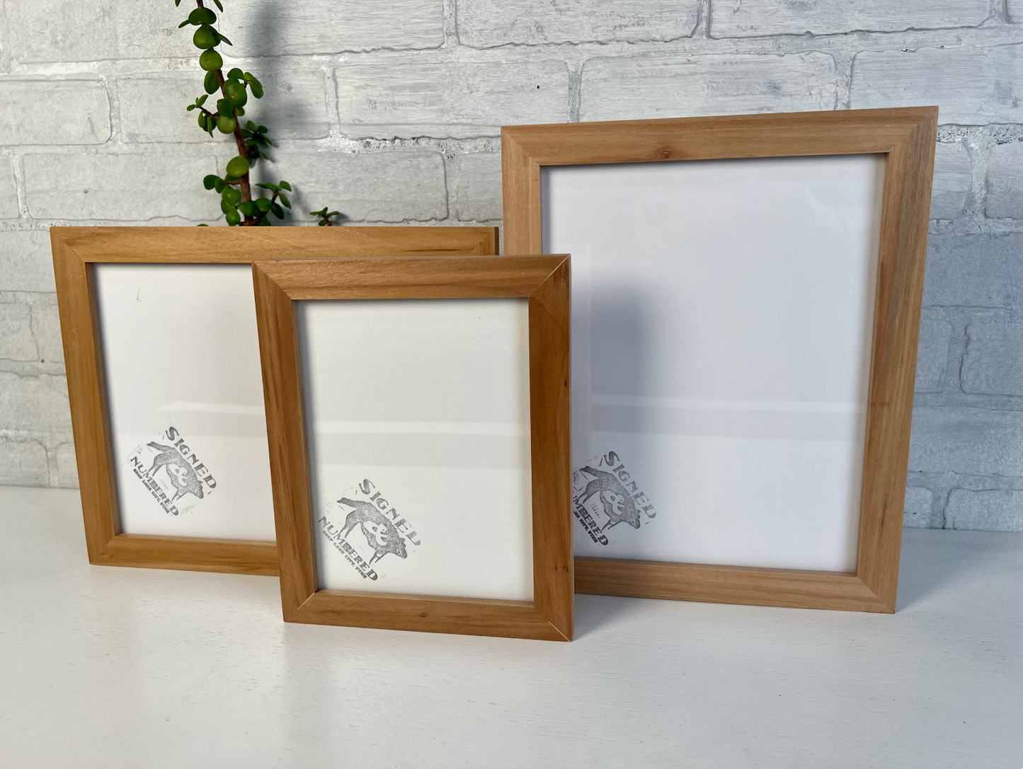 1x1 Flat frame style in Solid Natural Willow Hardwood - Choose your size - FREE SHIPPING!