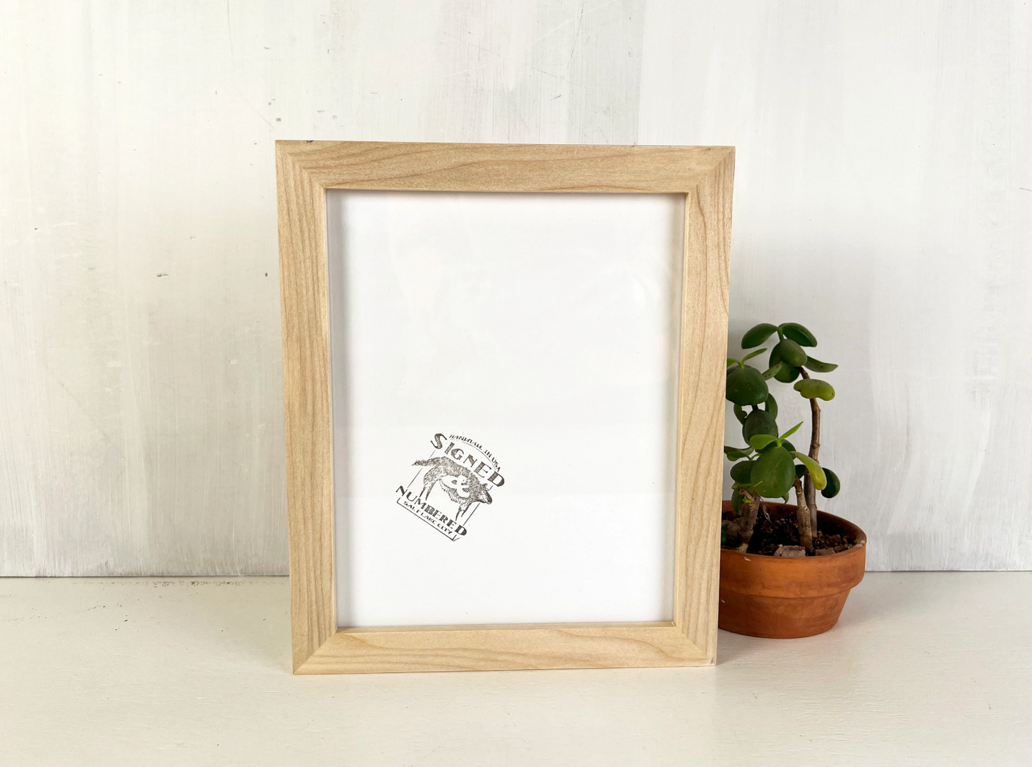 1x1 Flat frame style in Solid Natural Poplar Hardwood - Choose your size - FREE SHIPPING!