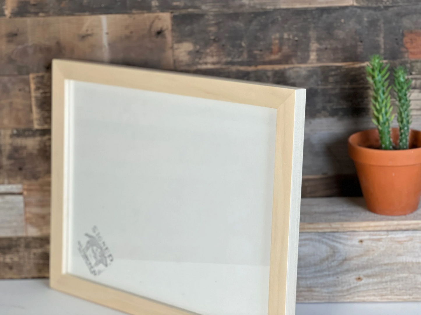 1x1 Flat frame style in Solid Natural Poplar Hardwood - Choose your size - FREE SHIPPING!