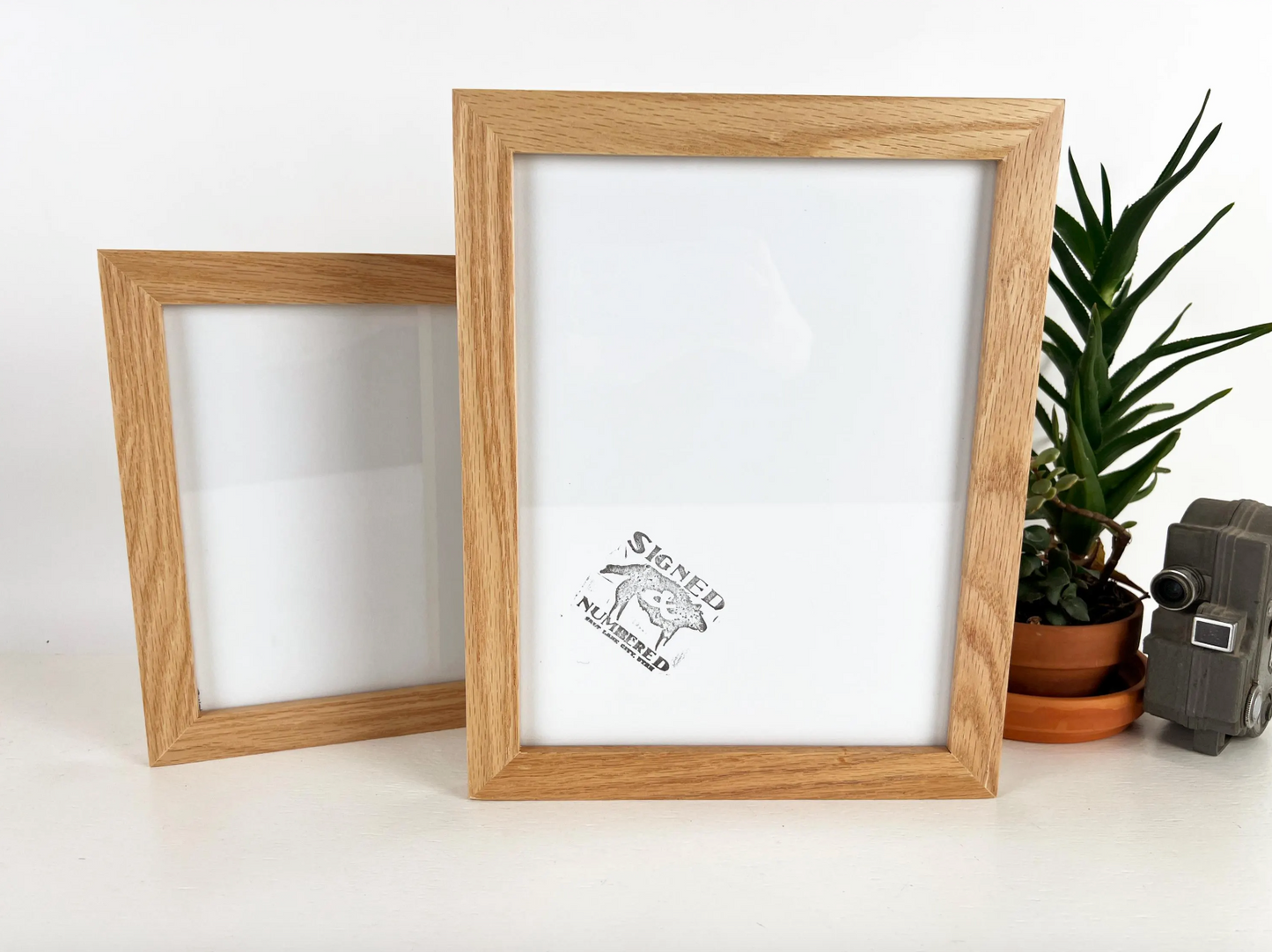 1x1 Flat frame style in Solid Natural Oak Hardwood - Choose your size - FREE SHIPPING!