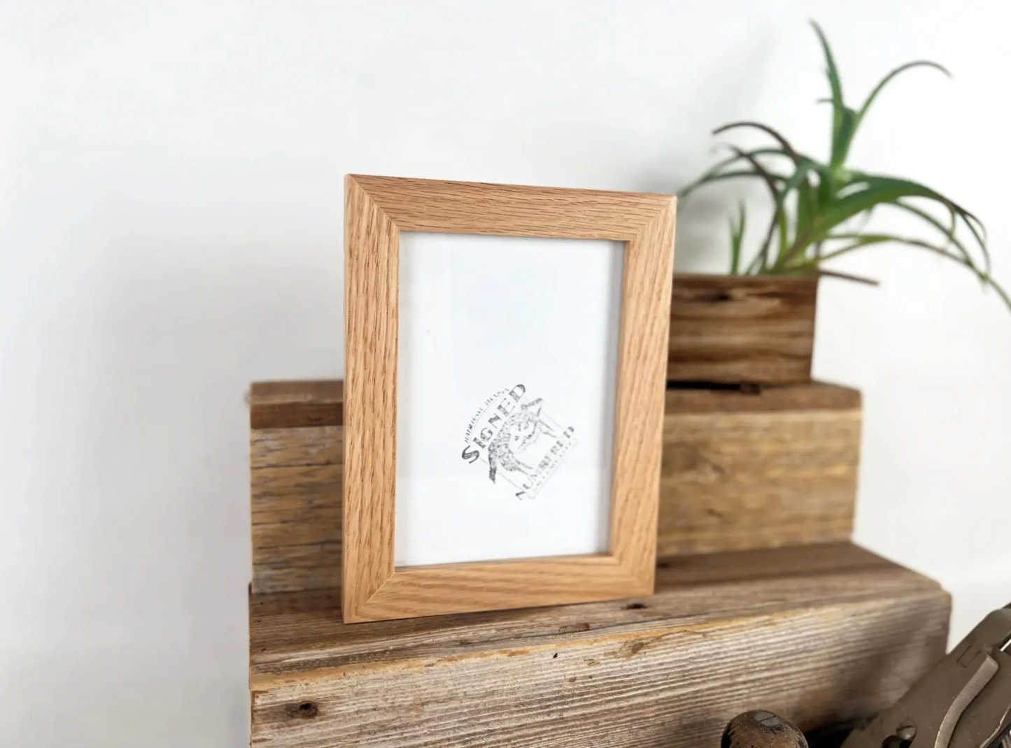 1x1 Flat frame style in Solid Natural Oak Hardwood - Choose your size - FREE SHIPPING!