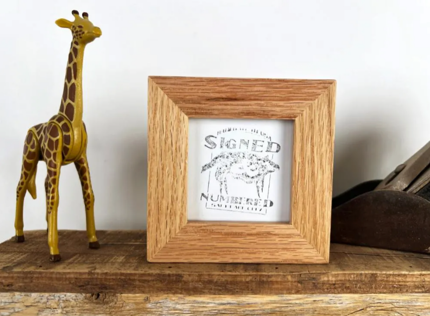 1x1 Flat frame style in Solid Natural Oak Hardwood - Choose your size - FREE SHIPPING!