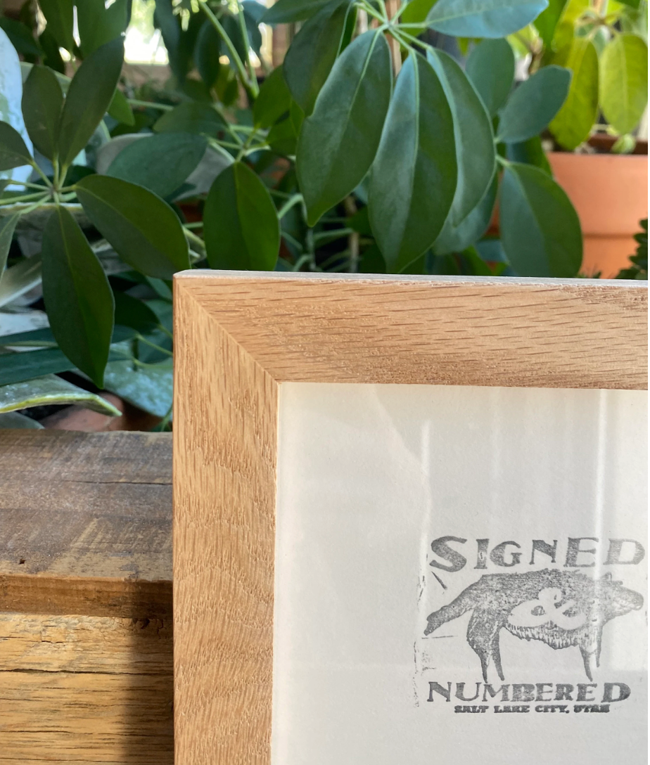 1x1 Flat frame style in Solid Natural Oak Hardwood - Choose your size - FREE SHIPPING!