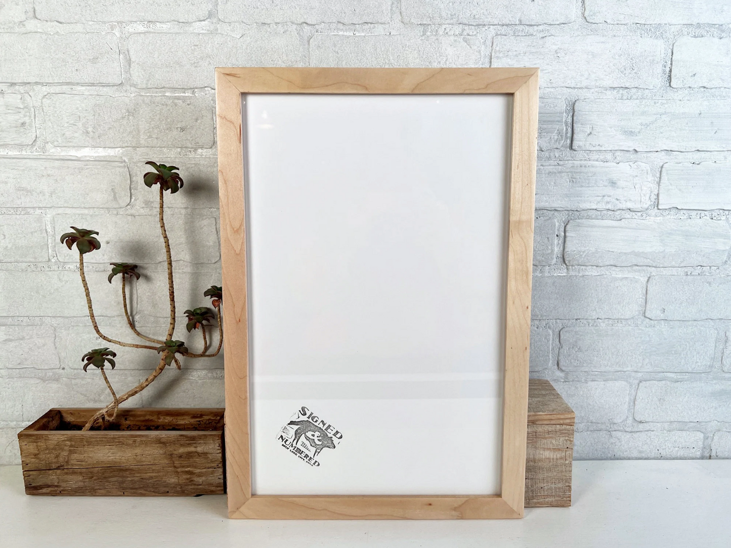 1x1 Flat frame style in Solid Natural Maple Hardwood - Choose your size - FREE SHIPPING!