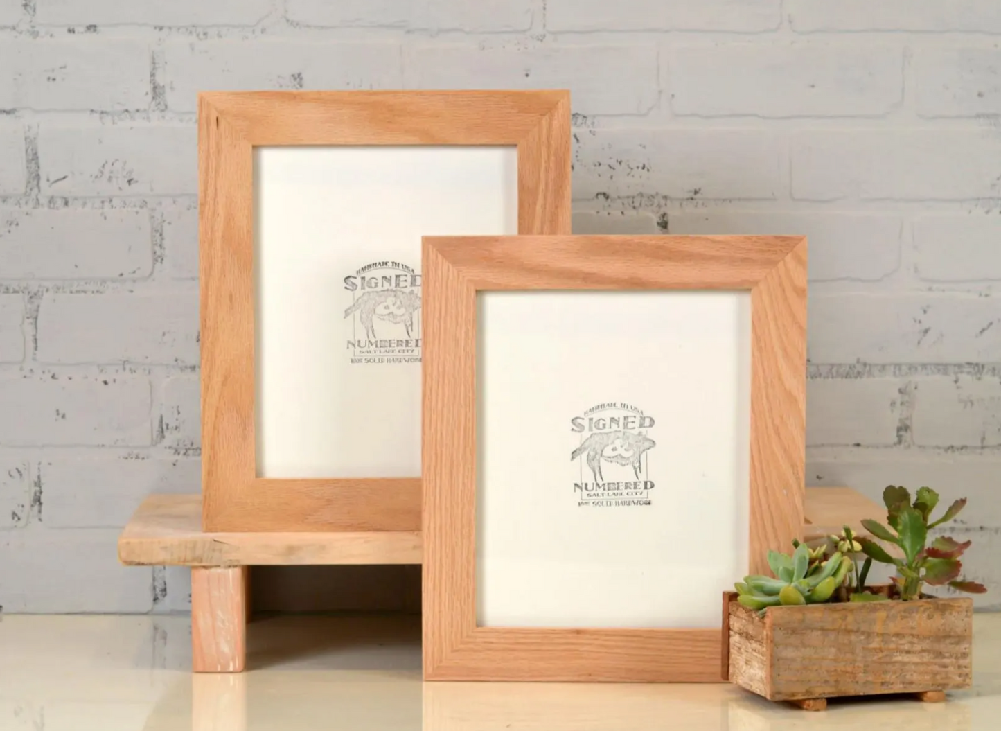 1.5 Standard frame style in Solid Natural Oak Hardwood - Choose your size - FREE SHIPPING!