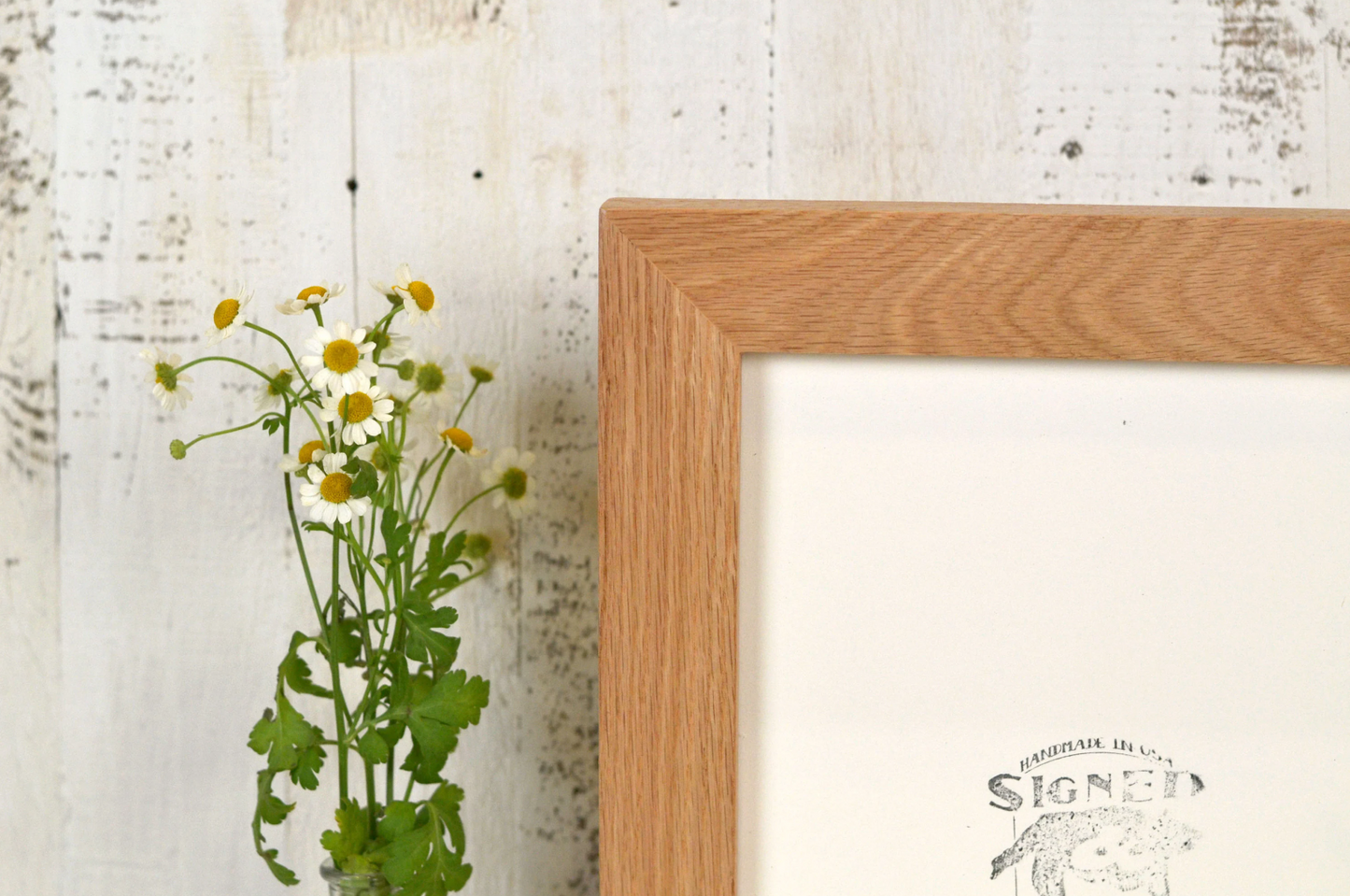 1.5 Standard frame style in Solid Natural Oak Hardwood - Choose your size - FREE SHIPPING!
