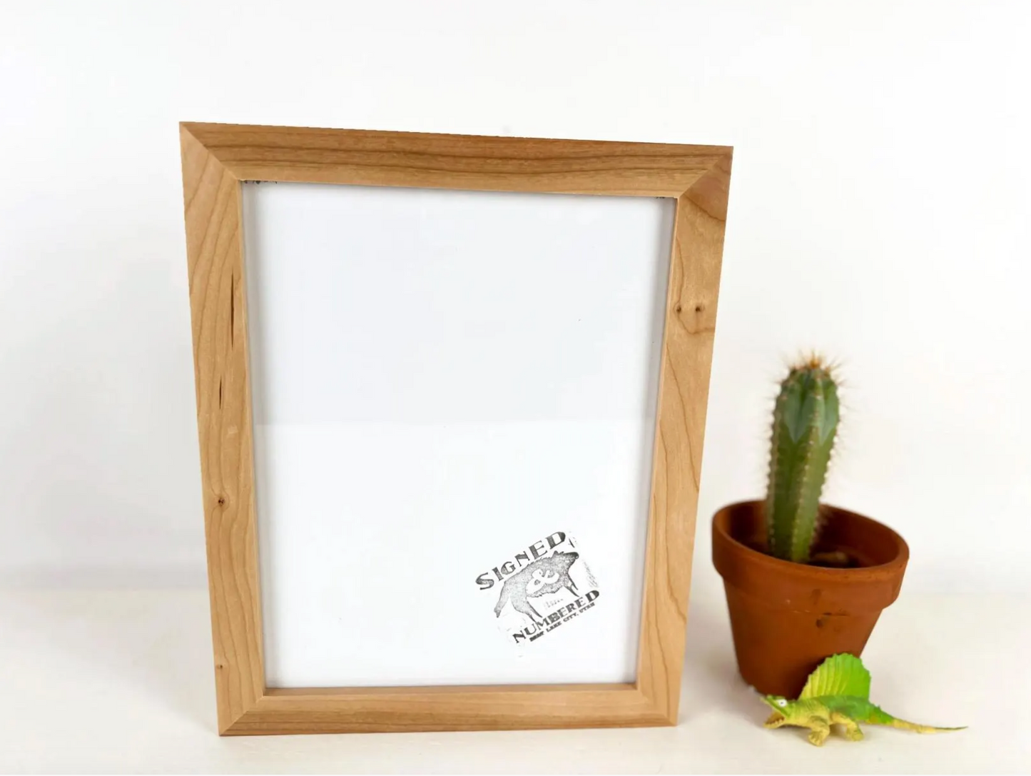 1x1 Flat frame style in Solid Natural Cherry Hardwood - Choose your size - FREE SHIPPING!