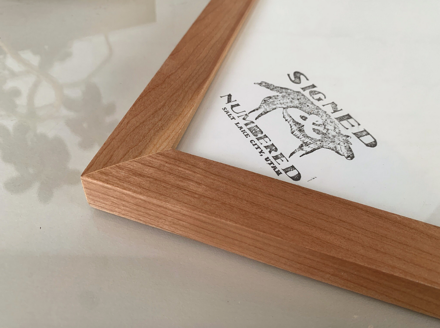 1x1 Flat frame style in Solid Natural Cherry Hardwood - Choose your size - FREE SHIPPING!