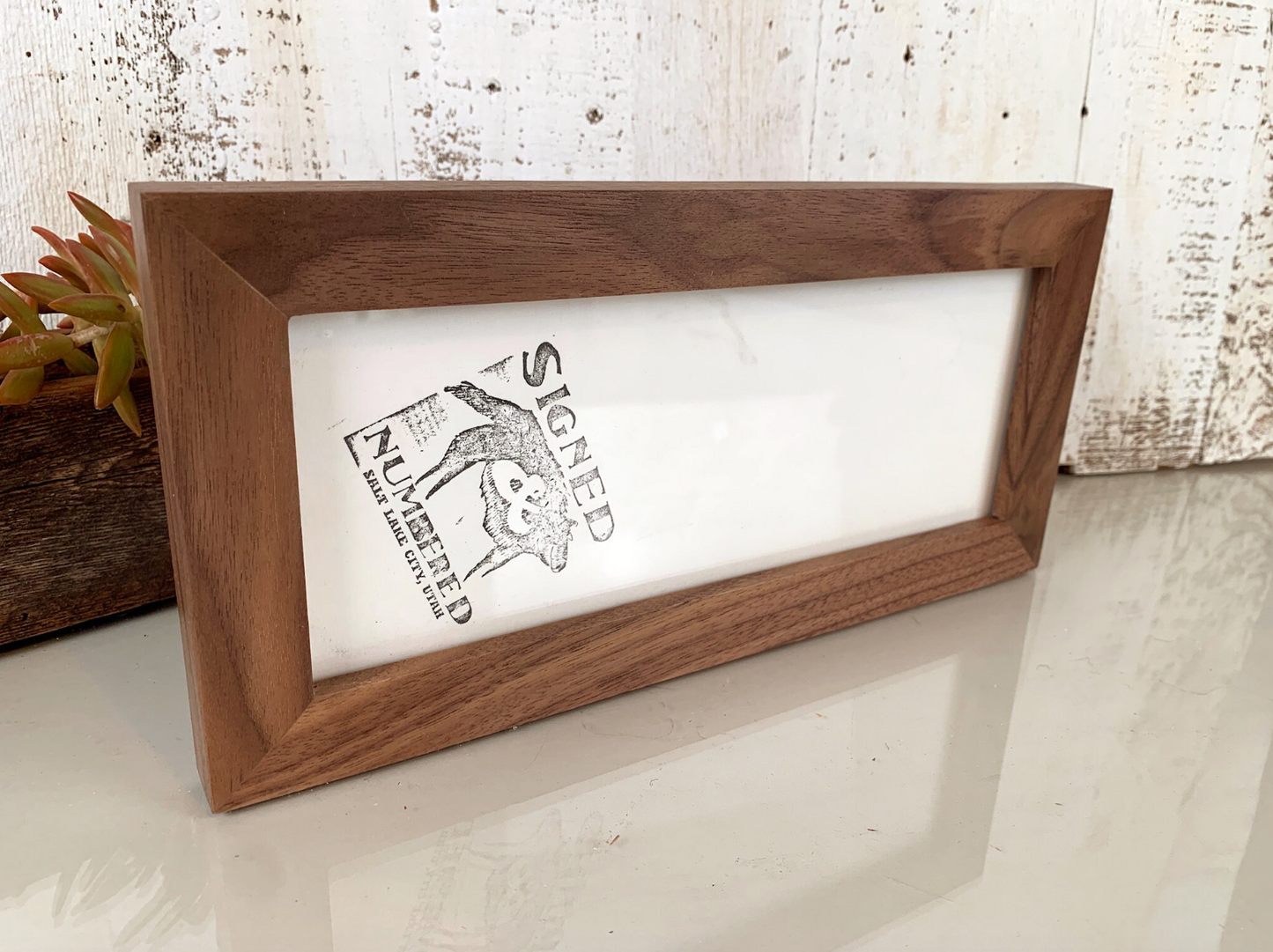 1x1 Flat frame style in Solid Natural Walnut Hardwood - Choose your size - FREE SHIPPING!