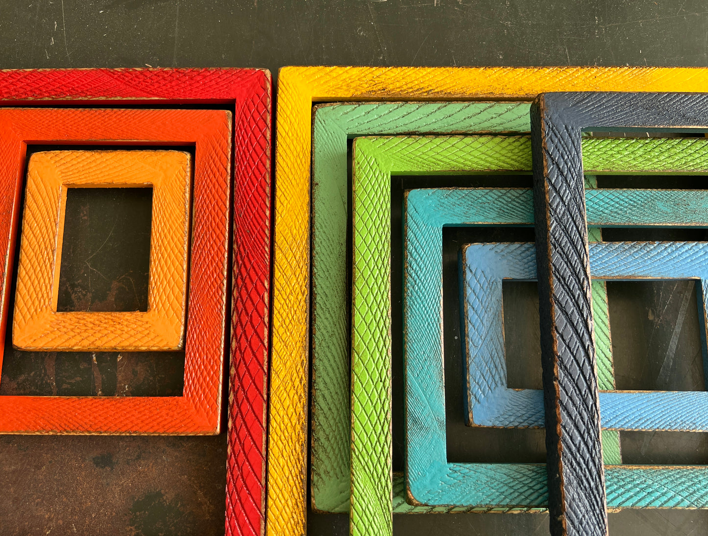4x5" frame in 1x1 Roughsawn style - Choose your color - FREE SHIPPING