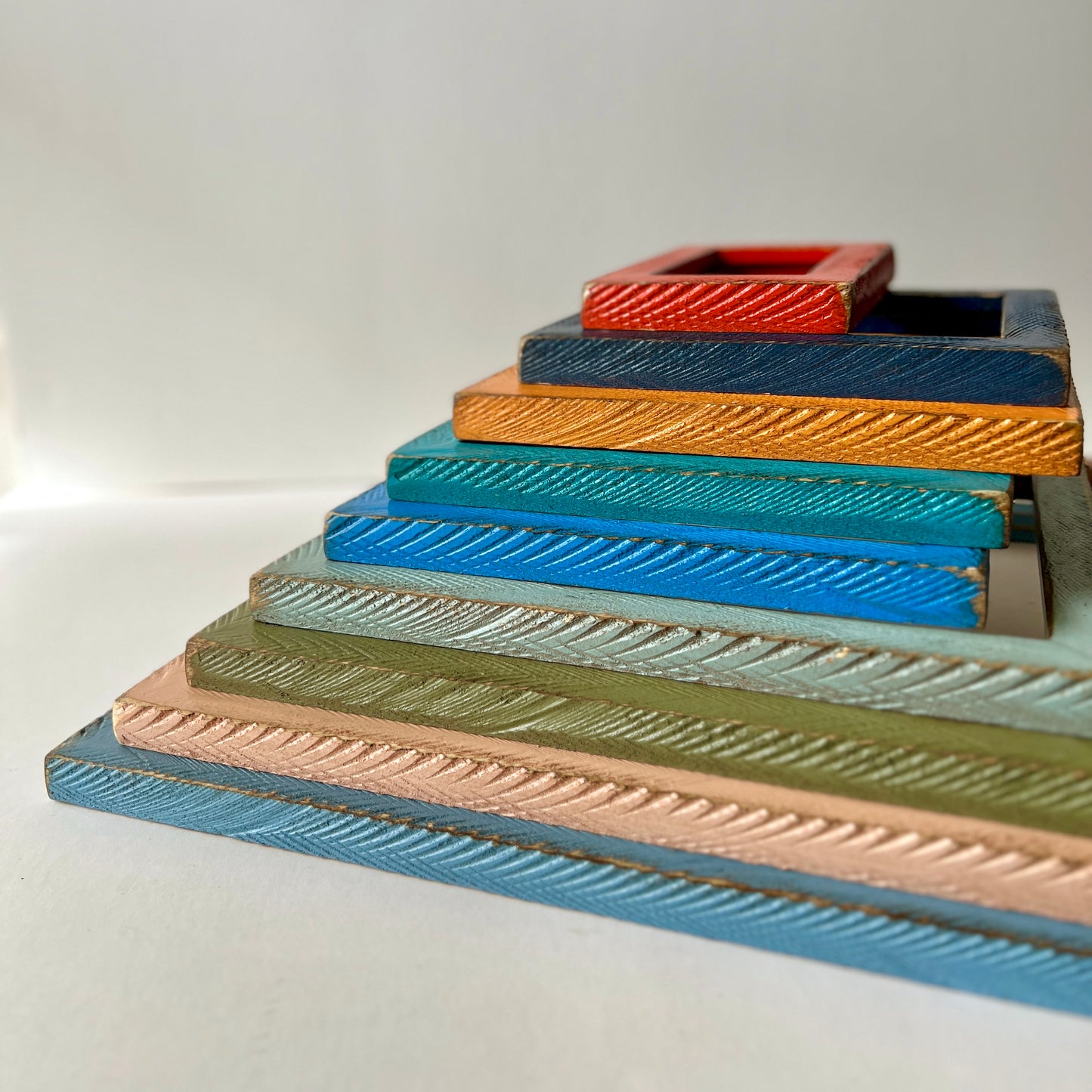 4x5" frame in 1x1 Roughsawn style - Choose your color - FREE SHIPPING