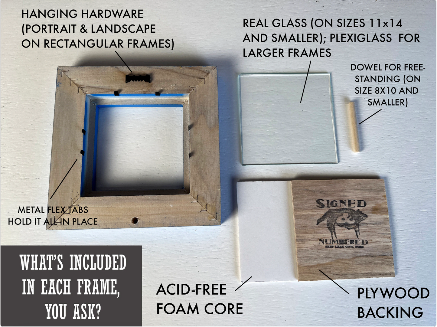 Foxy Minus Alder Style Picture Frame - Choose your size & color - Ships Right Away