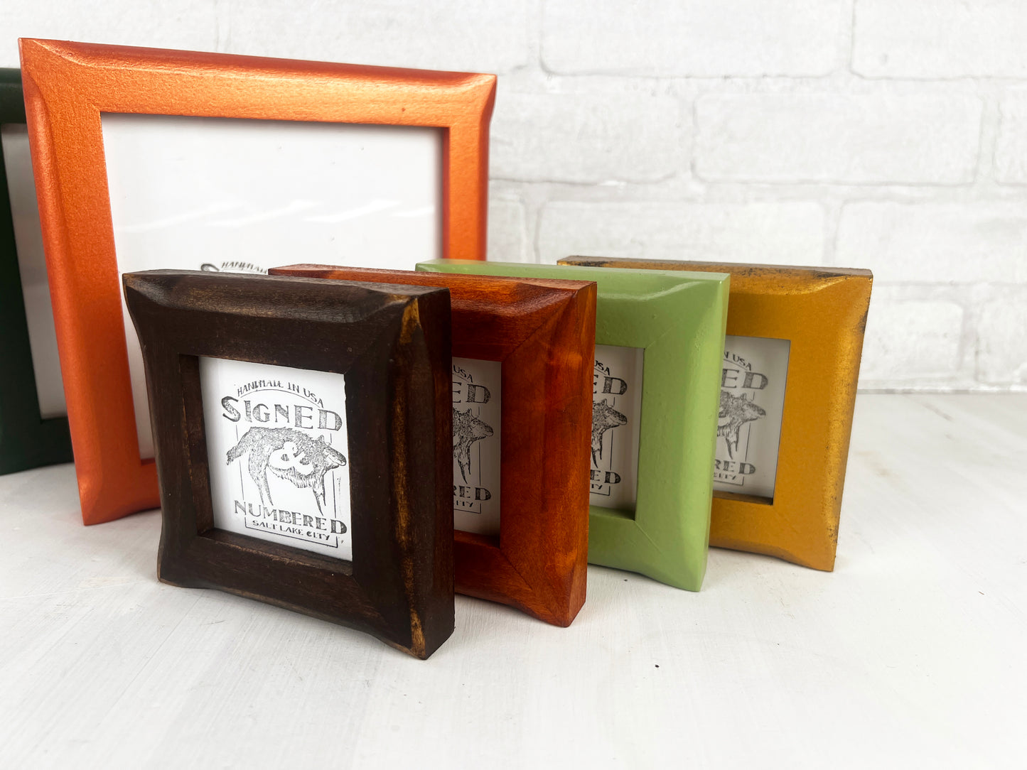 4x10" frame in 1x1 Flared Corners style - Choose your color - FREE SHIPPING