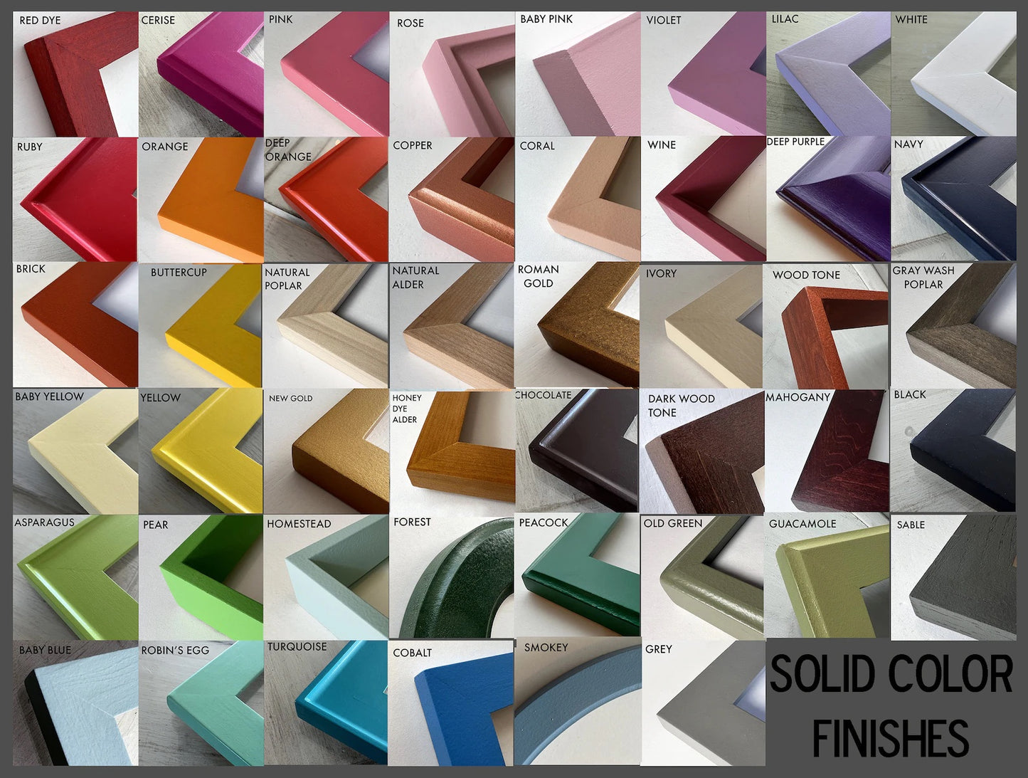 Photo Booth Frame for Picture Strip in 1x1 Flared Style - Choose Your Color & Size