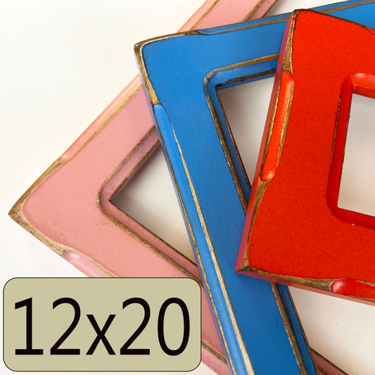 12x20" frame in 1.5 Wide Bones style - Choose your color - FREE SHIPPING