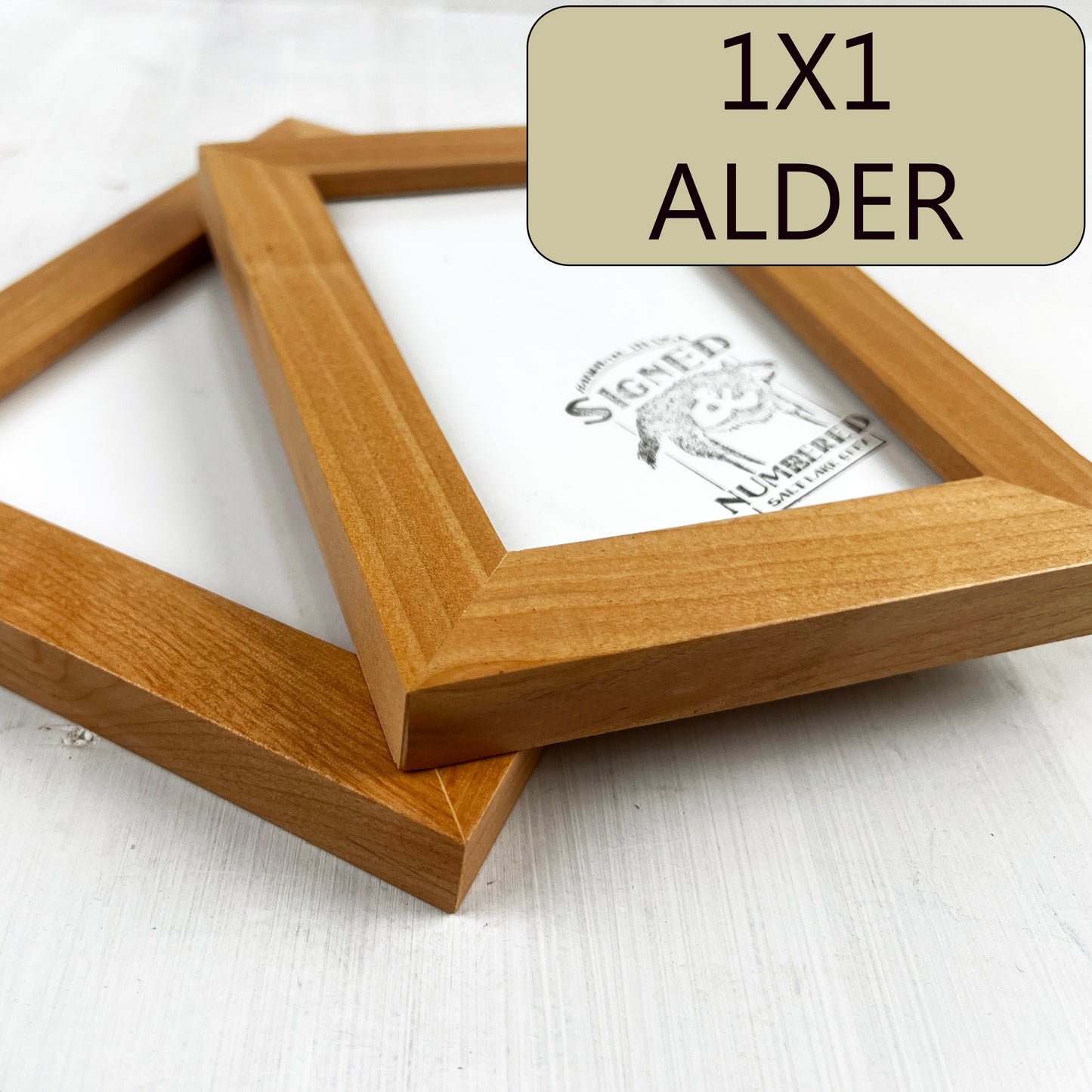 Solid Alder Picture Frame in 1x1 Hardwood Molding - Choose Your Size - Ships Right Away!