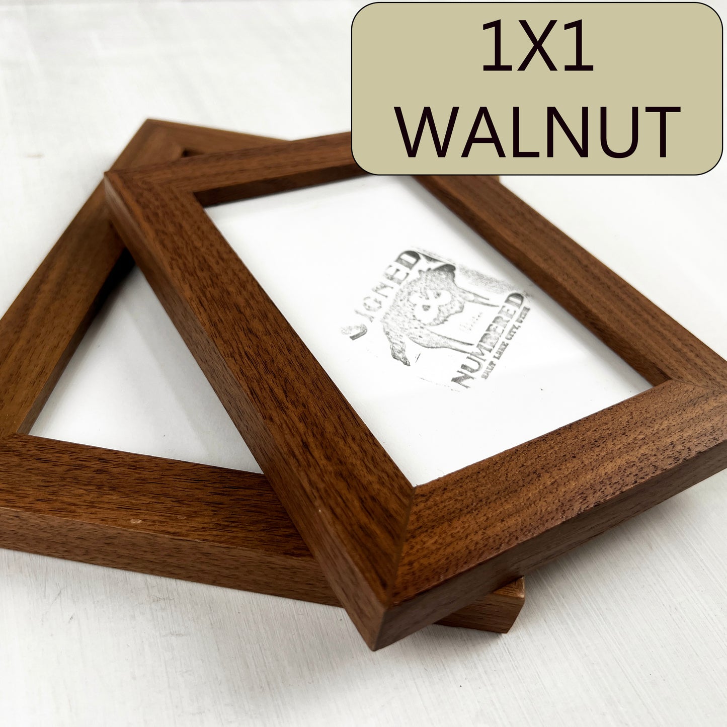 Solid Walnut Picture Frame in 1x1 Hardwood Molding- Choose Your Size - Ships Right Away!