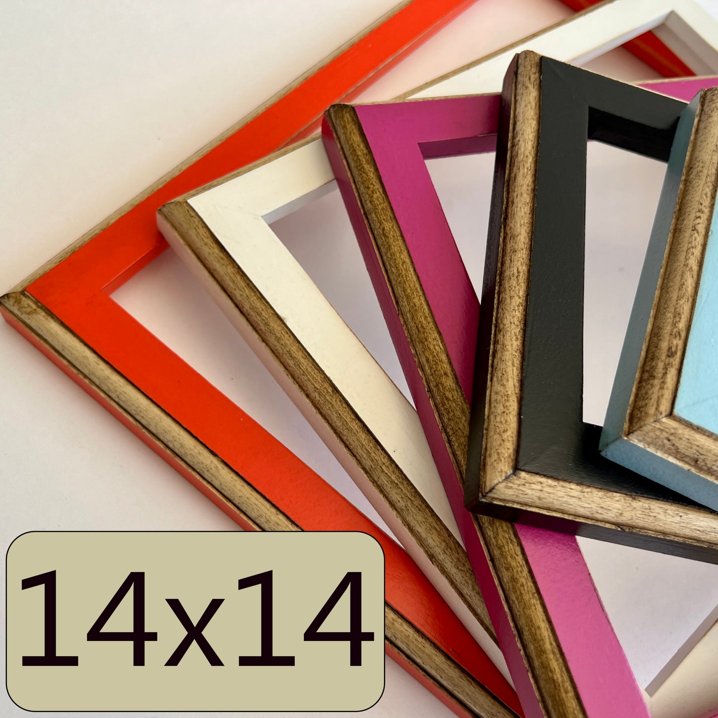 14x14" frame in 1x1 2Tone style - Choose your color - FREE SHIPPING