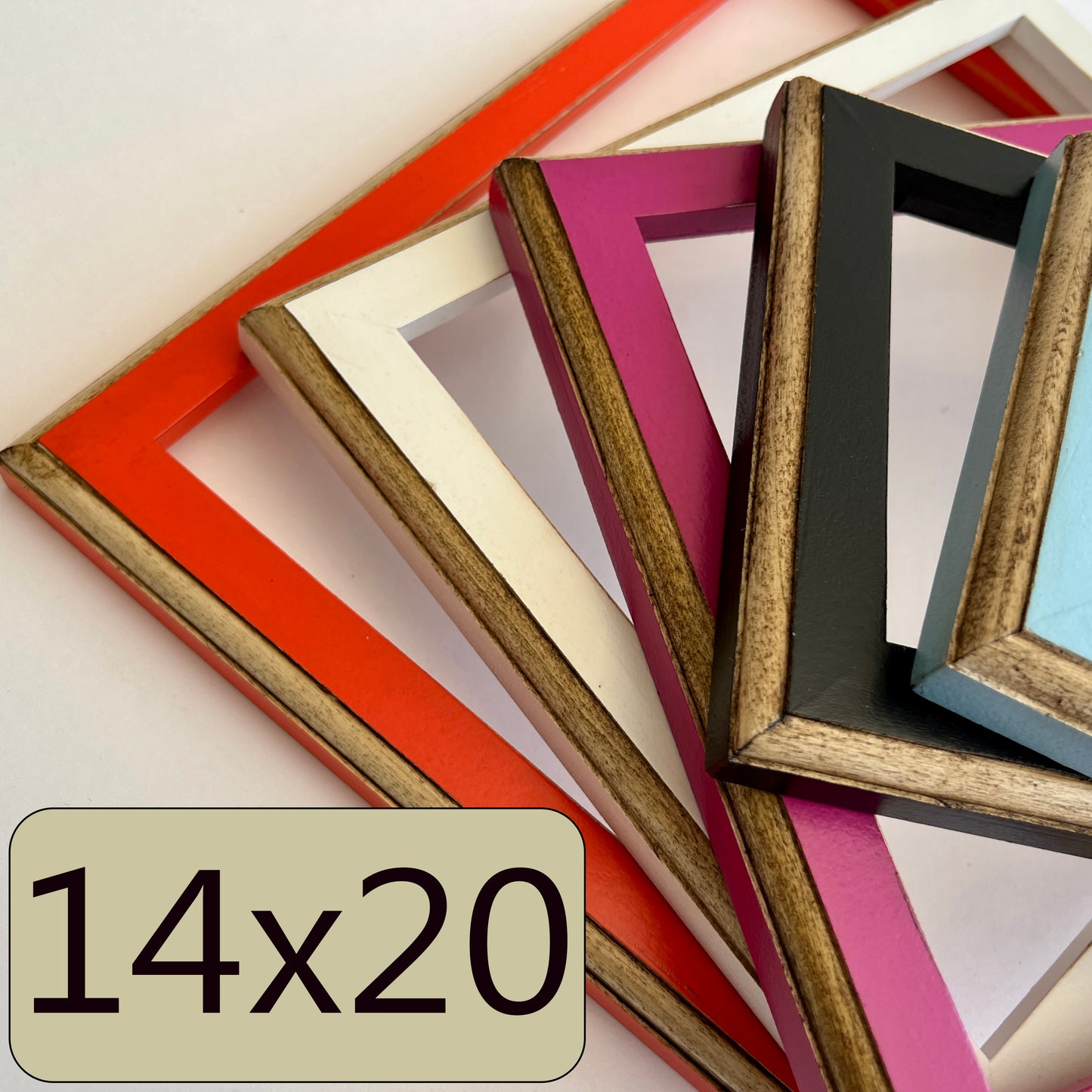 14x20" frame in 1x1 2Tone style - Choose your color - FREE SHIPPING