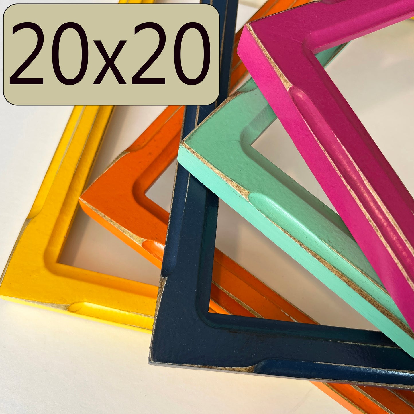 20x20" frame in 1x1 Shallow Bones style - Choose your color - FREE SHIPPING