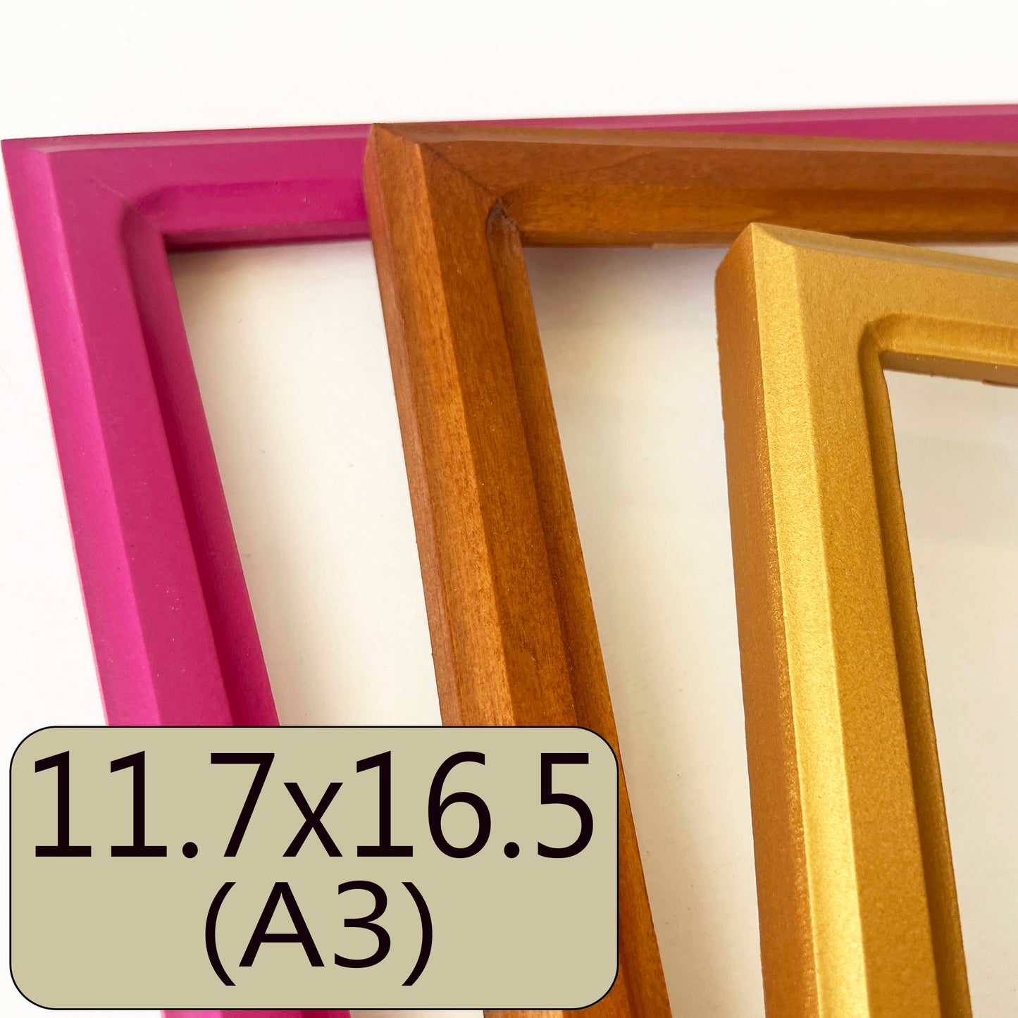 A3 11.7x16.5" frame in 1x1 Double Cove style - Choose your color - FREE SHIPPING