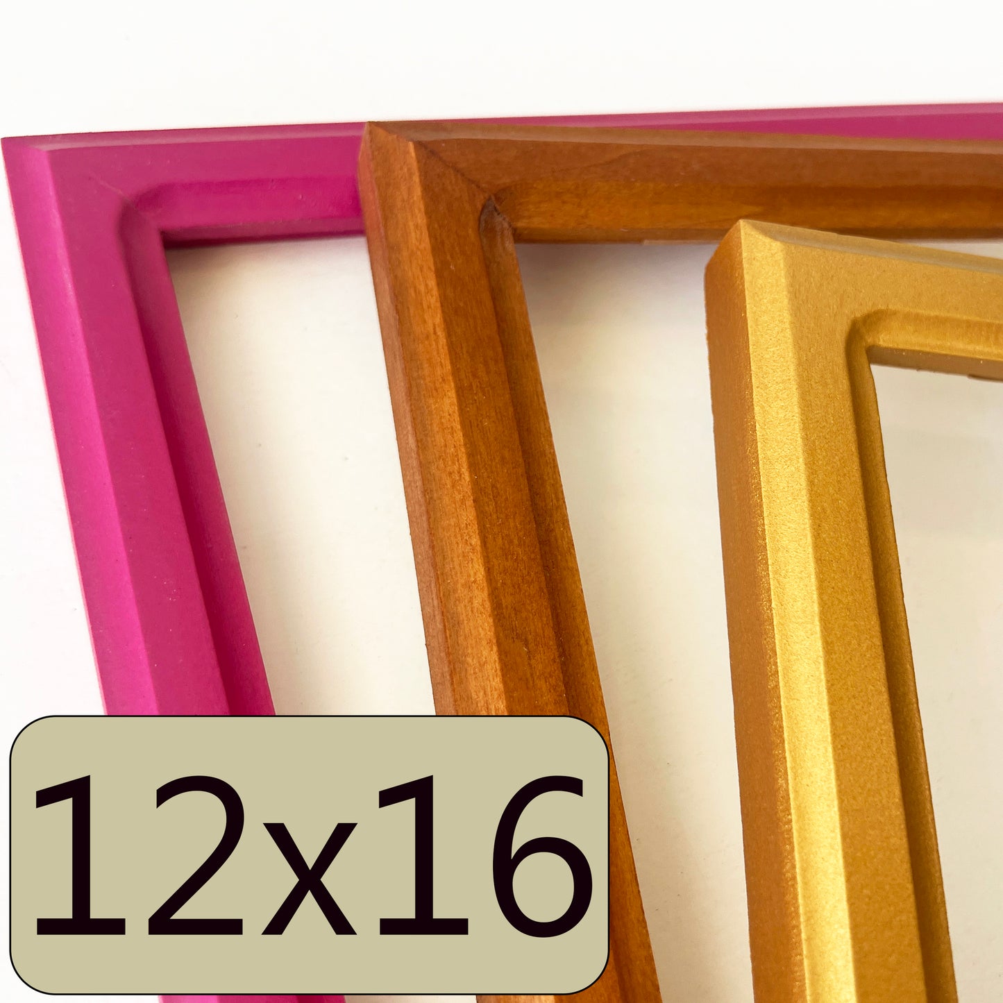 12x16" frame in 1x1 Double Cove style - Choose your color - FREE SHIPPING