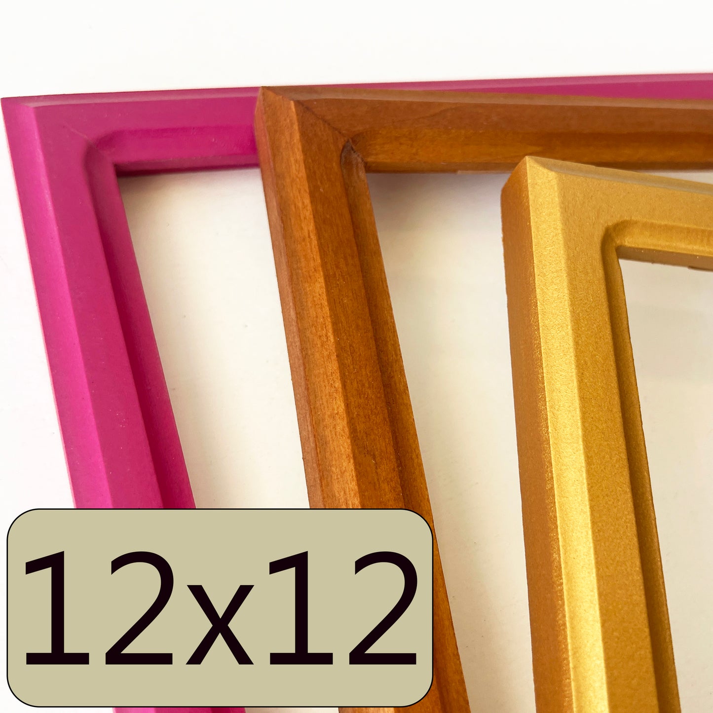 12x12" frame in 1x1 Double Cove style - Choose your color - FREE SHIPPING