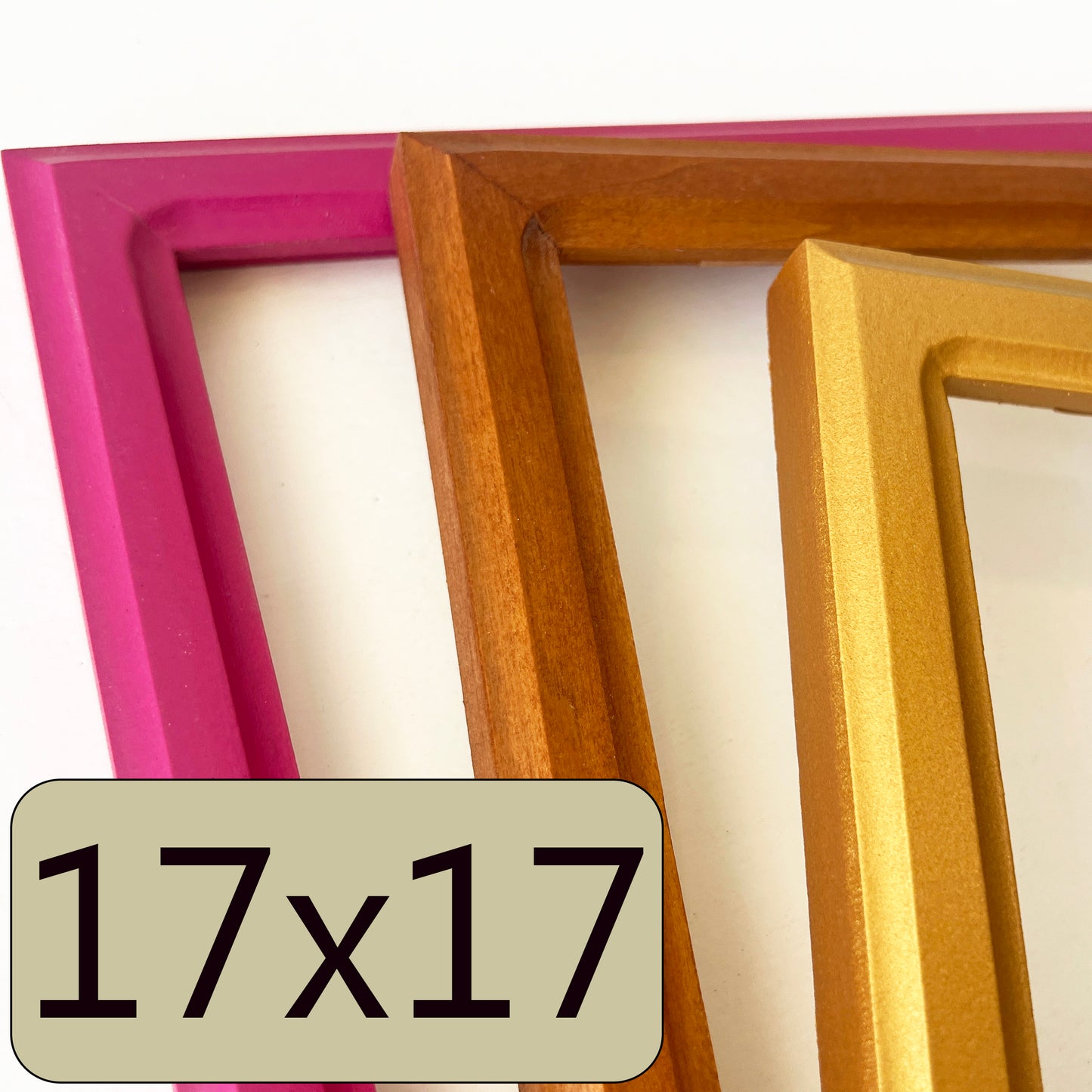 17x17" frame in 1x1 Double Cove style - Choose your color - FREE SHIPPING