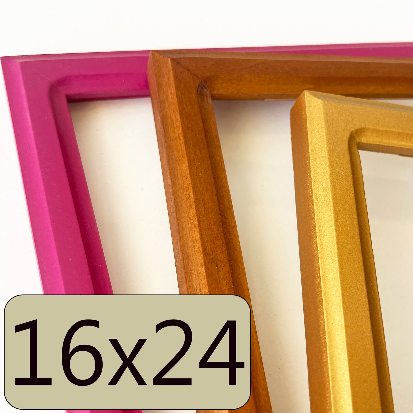 16x24" frame in 1x1 Double Cove style - Choose your color - FREE SHIPPING