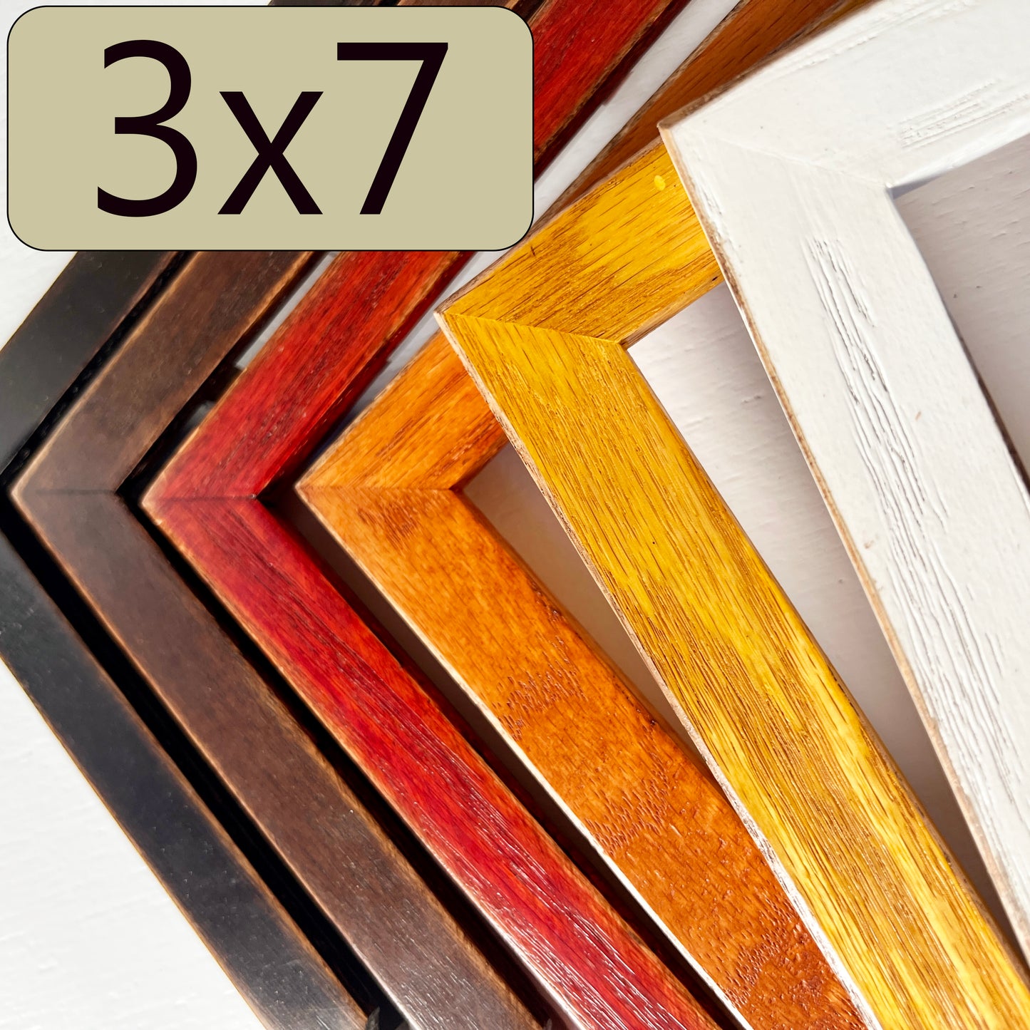 3x7" frame in 1x1 Oak style - Choose your color - FREE SHIPPING