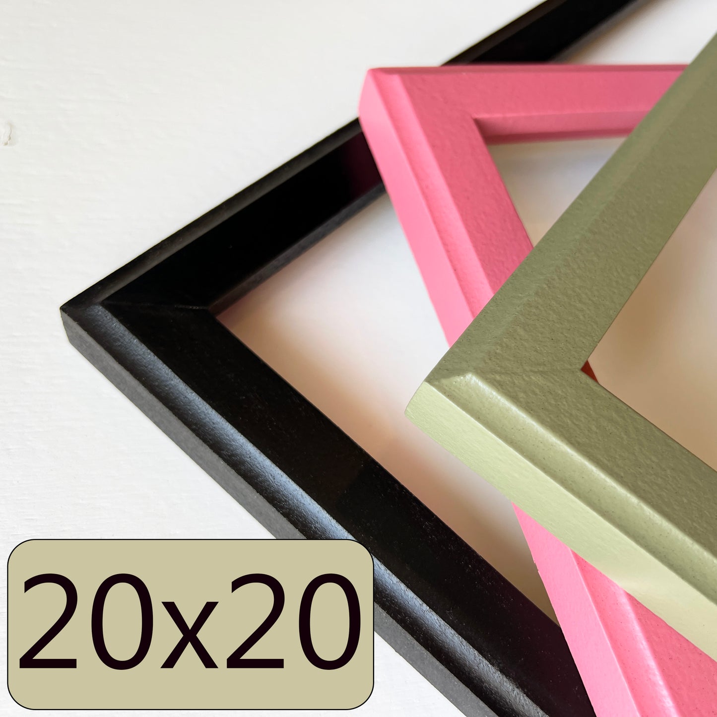 20x20" frame in 1x1 Outside Cove style - Choose your color - FREE SHIPPING