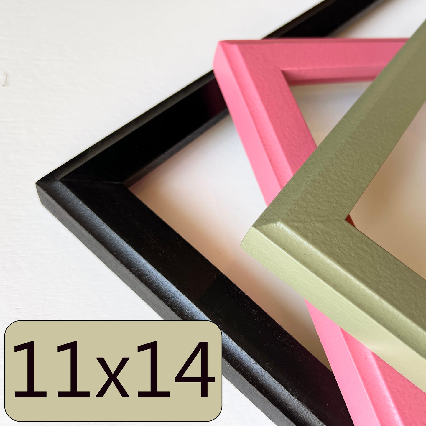 11x14" frame in 1x1 Outside Cove style - Choose your color - FREE SHIPPING