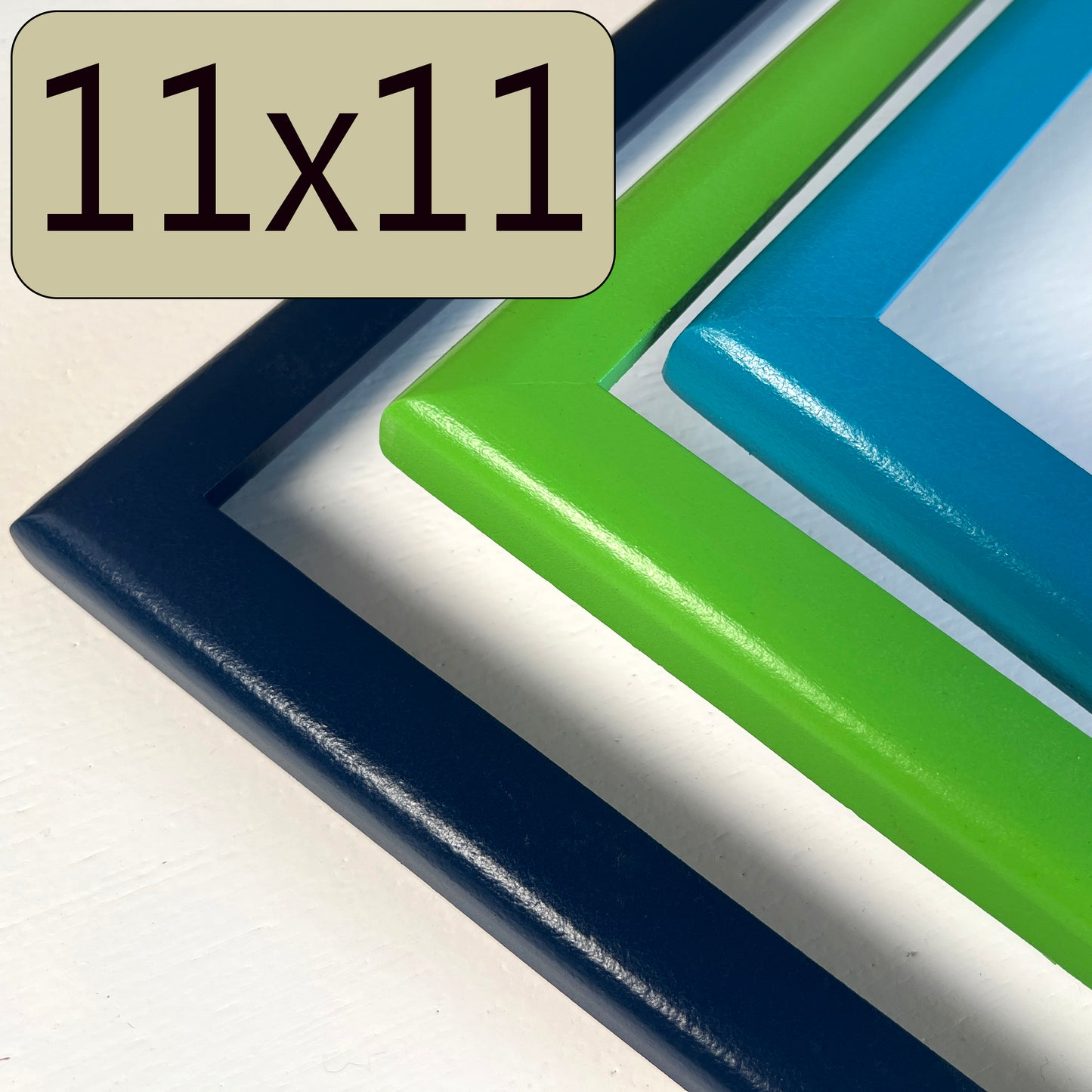 11x11" frame in 1x1 Rounded style - Choose your color - FREE SHIPPING