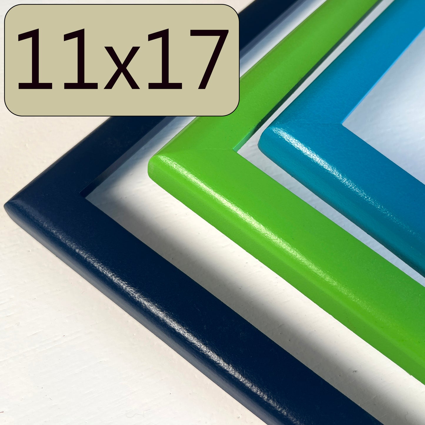 11x17" frame in 1x1 Rounded style - Choose your color - FREE SHIPPING