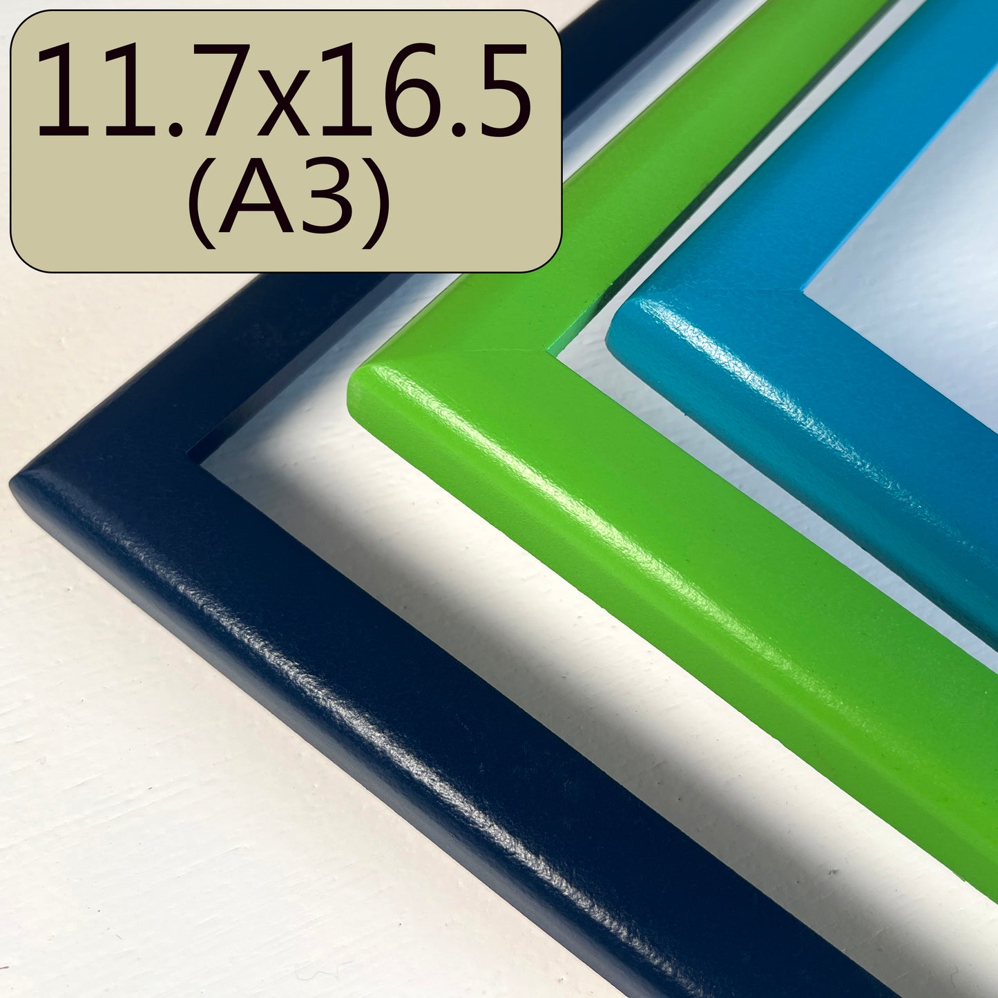 A3 11.7x16.5" frame in 1x1 Rounded style - Choose your color - FREE SHIPPING