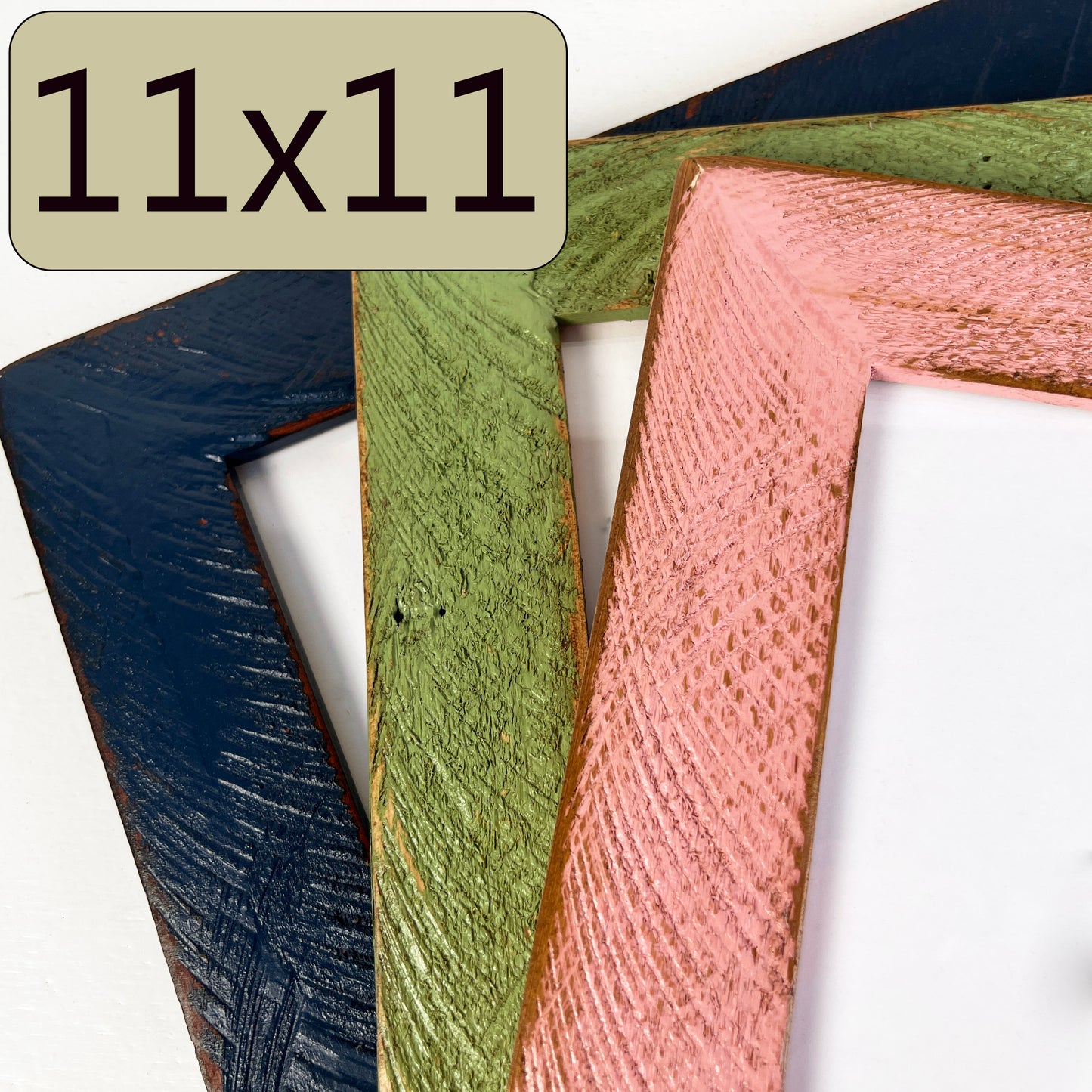 11x11" frame in 2" Roughsawn style - Choose your color - FREE SHIPPING
