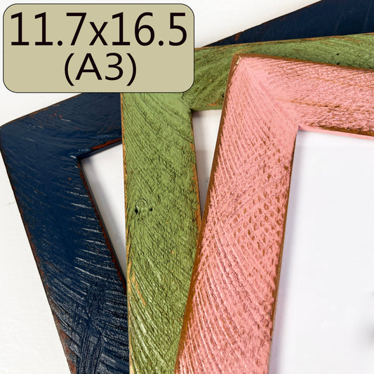 A3 11.7x16.5" frame in 2" Roughsawn style - Choose your color - FREE SHIPPING