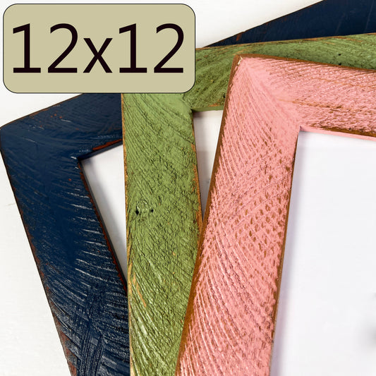 12x12" frame in 2" Roughsawn style - Choose your color - FREE SHIPPING