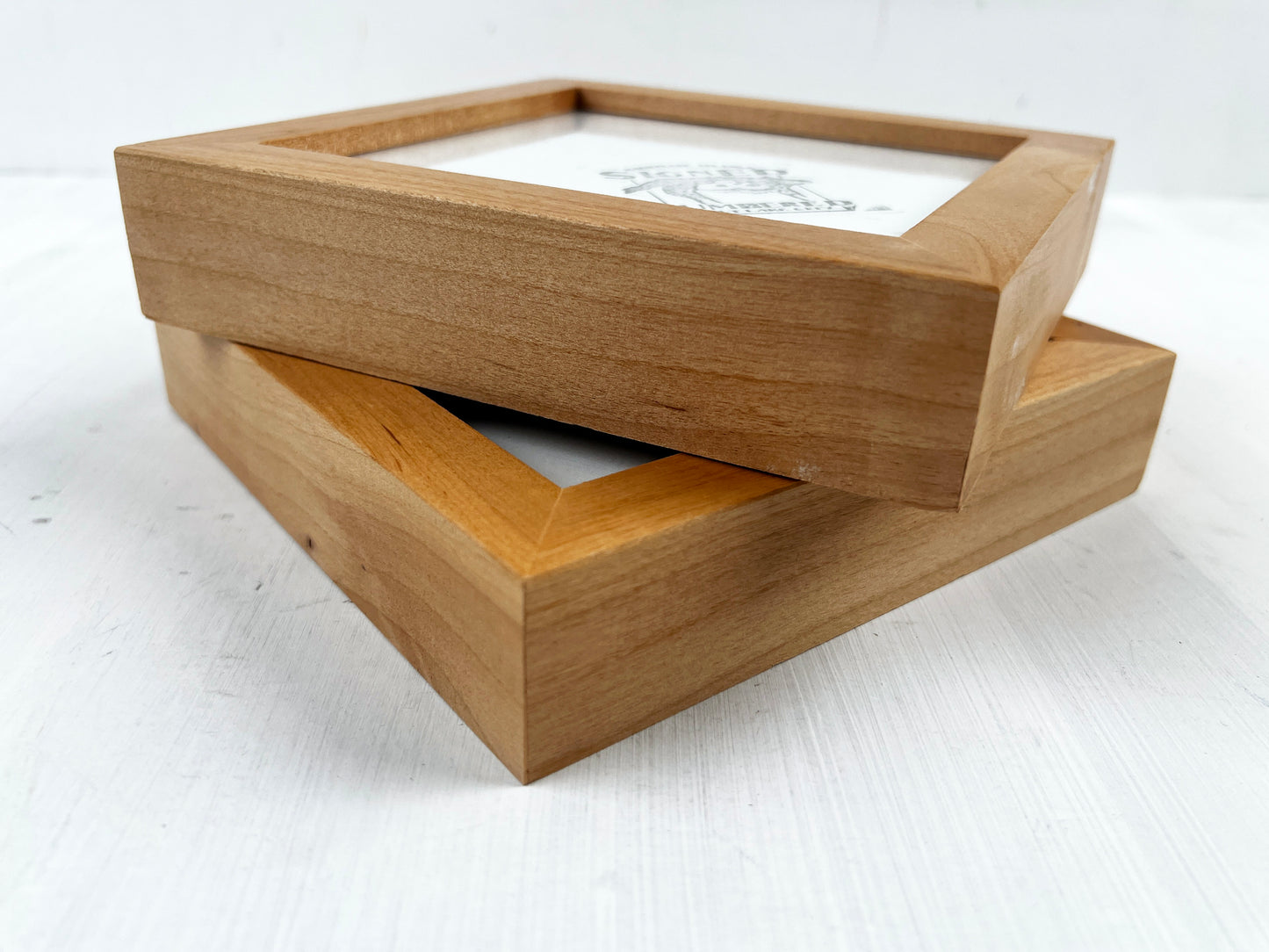 Solid Alder Picture Frame in Deep Flat Hardwood Molding - Choose Your Size - Ships Right Away!