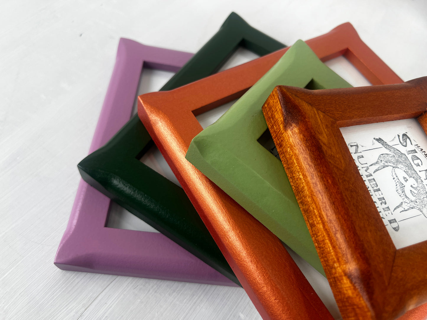 4x10" frame in 1x1 Flared Corners style - Choose your color - FREE SHIPPING