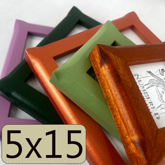 5x15" frame in 1x1 Flared Corners style - Choose your color - FREE SHIPPING