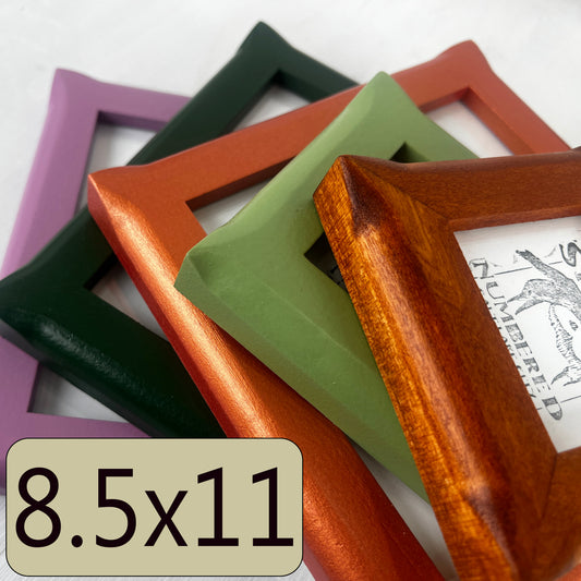 8.5x11" frame in 1x1 Flared Corners style - Choose your color - FREE SHIPPING